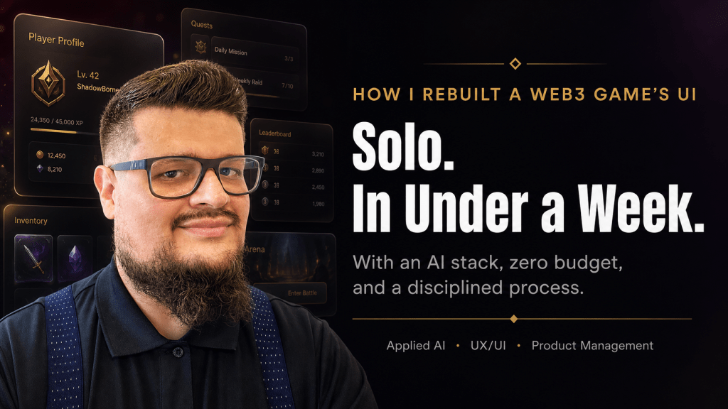 How I Rebuilt a Web3 Game’s Entire UI in Under a Week — Solo, With an AI&nbsp;Stack